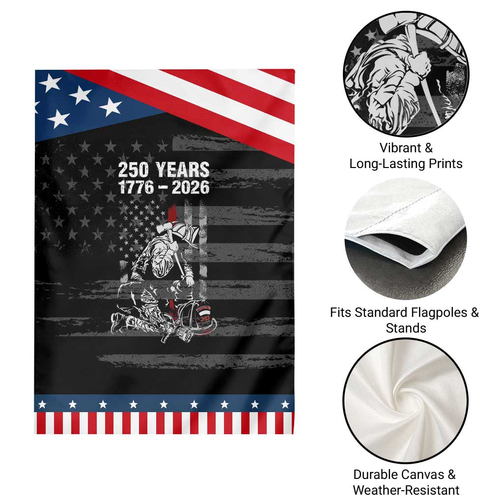 Fireman 250 Years of America Patriotic Garden Flag Firefighter Red US Patriotic 4th Of July TS14 Print Your Wear
