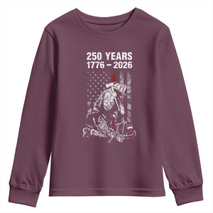 Fireman 250 Years of America Youth Sweatshirt Firefighter Red US Patriotic 4th Of July TS14 Maroon Print Your Wear