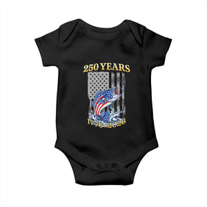 250th Anniversary USA Fishing Baby Onesie Patriotic Fisherman American Flag TS14 Black Print Your Wear