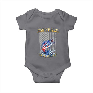 250th Anniversary USA Fishing Baby Onesie Patriotic Fisherman American Flag TS14 Charcoal Print Your Wear