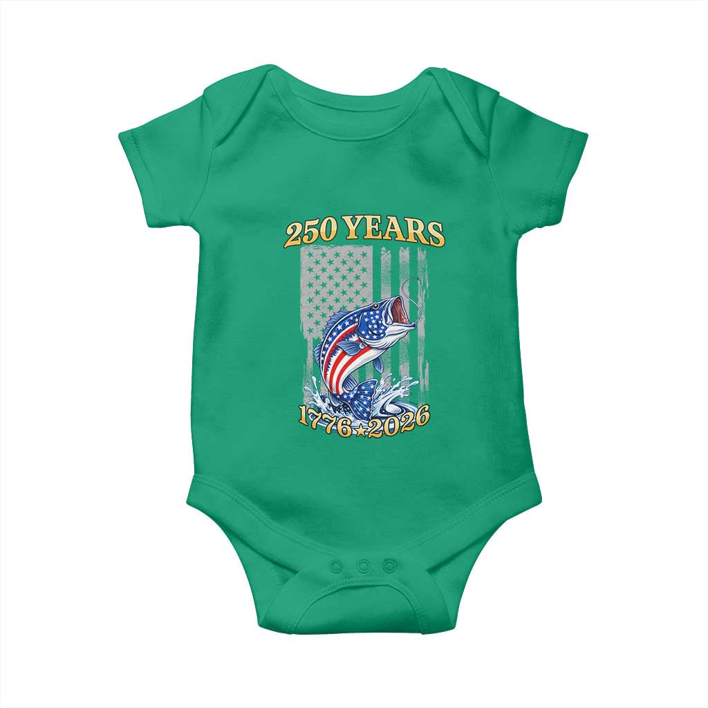 250th Anniversary USA Fishing Baby Onesie Patriotic Fisherman American Flag TS14 Irish Green Print Your Wear