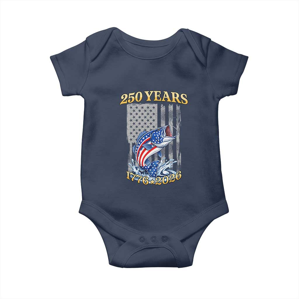 250th Anniversary USA Fishing Baby Onesie Patriotic Fisherman American Flag TS14 Navy Print Your Wear