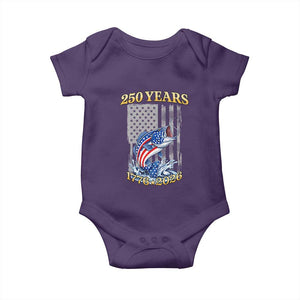 250th Anniversary USA Fishing Baby Onesie Patriotic Fisherman American Flag TS14 Purple Print Your Wear