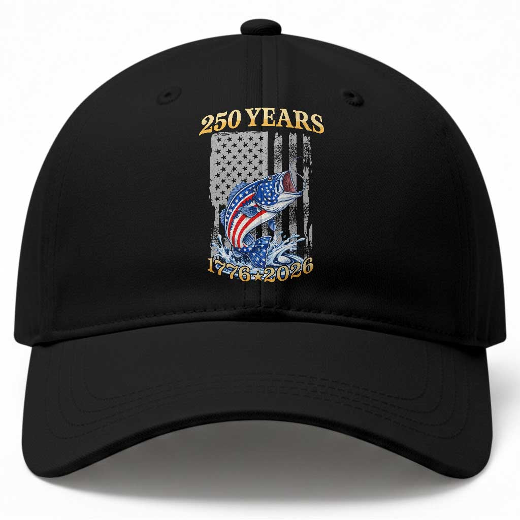 America 250th Fishing Baseball Cap Patriotic Fisherman American Flag TS14 Print Your Wear