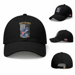 250th Anniversary USA Fishing Baseball Cap Patriotic Fisherman American Flag TS14 Baseball Cap Universal Fit Black Print Your Wear