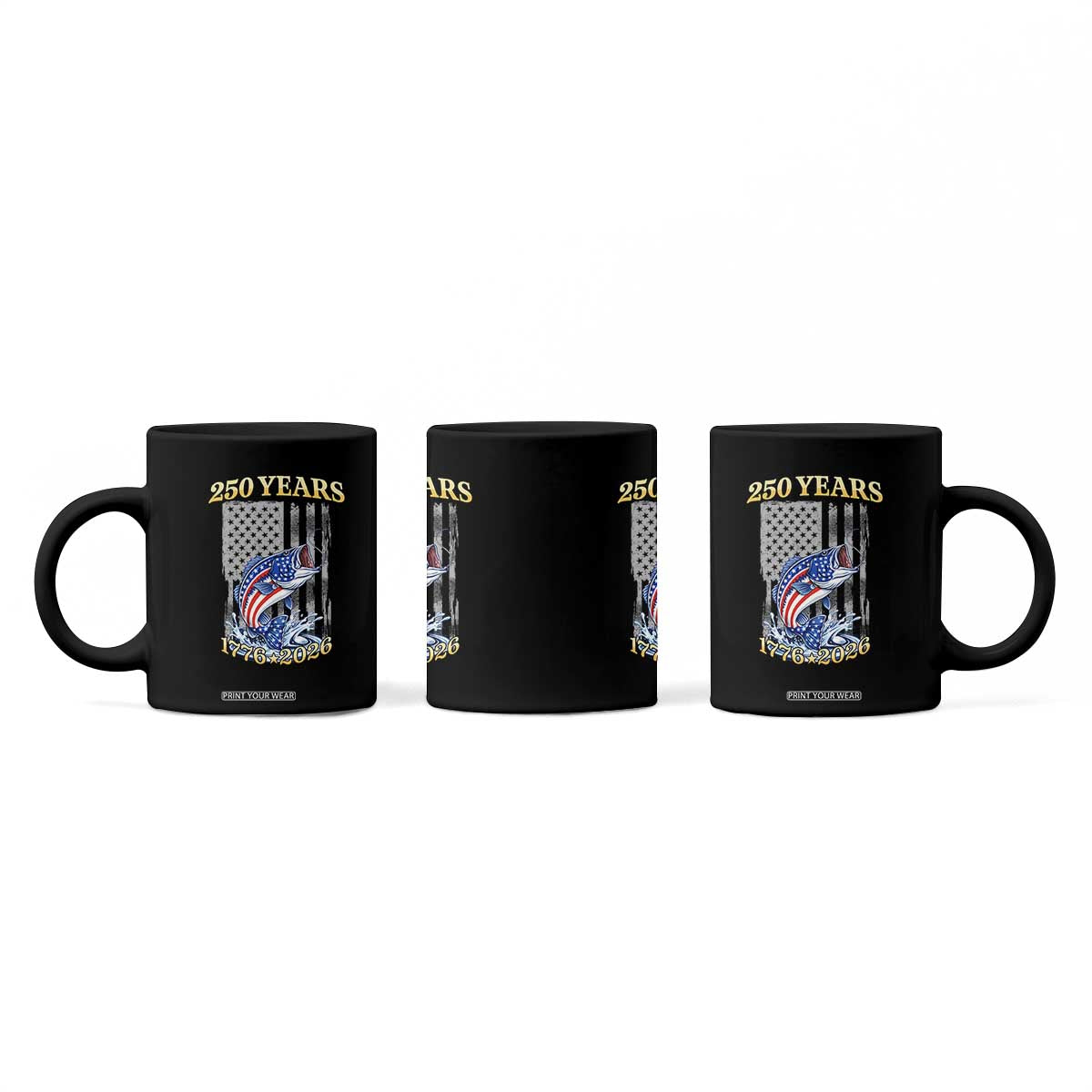 250th Anniversary USA Fishing Coffee Mug Patriotic Fisherman American Flag TS14 Print Your Wear