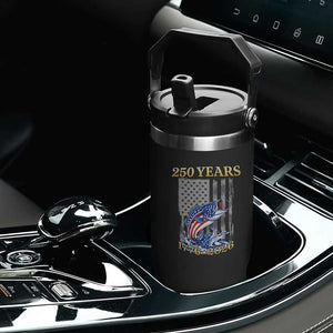 250th Anniversary USA Fishing Flip Straw Tumbler Patriotic Fisherman American Flag TS14 Print Your Wear