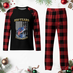 250th Anniversary USA Fishing Plaid Pajama Set Patriotic Fisherman American Flag TS14 Buffalo Plaid Print Your Wear