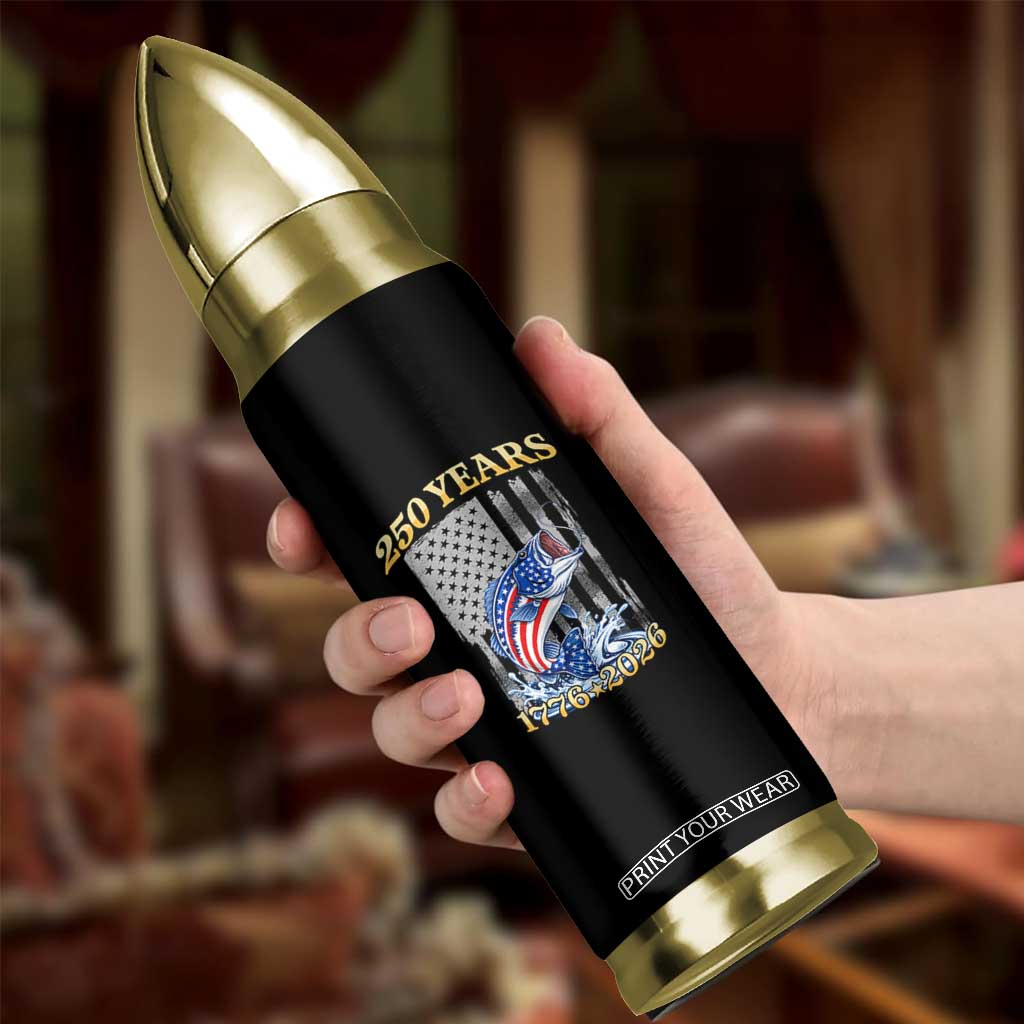 250th Anniversary USA Fishing Bullet Tumbler Patriotic Fisherman American Flag TS14 Print Your Wear
