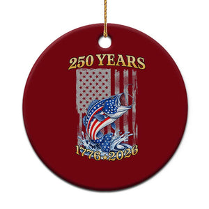 250th Anniversary USA Fishing Ceramic Ornament Patriotic Fisherman American Flag TS14 1pc Red Print Your Wear
