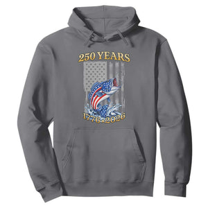 250th Anniversary USA Fishing Hoodie Patriotic Fisherman American Flag TS14 Charcoal Print Your Wear