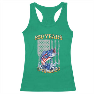 America 250th Fishing Racerback Tank Top Patriotic Fisherman American Flag TS14 Irish Green Print Your Wear