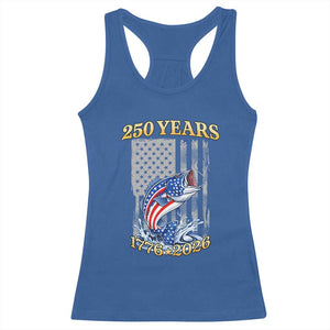 America 250th Fishing Racerback Tank Top Patriotic Fisherman American Flag TS14 Royal Blue Print Your Wear