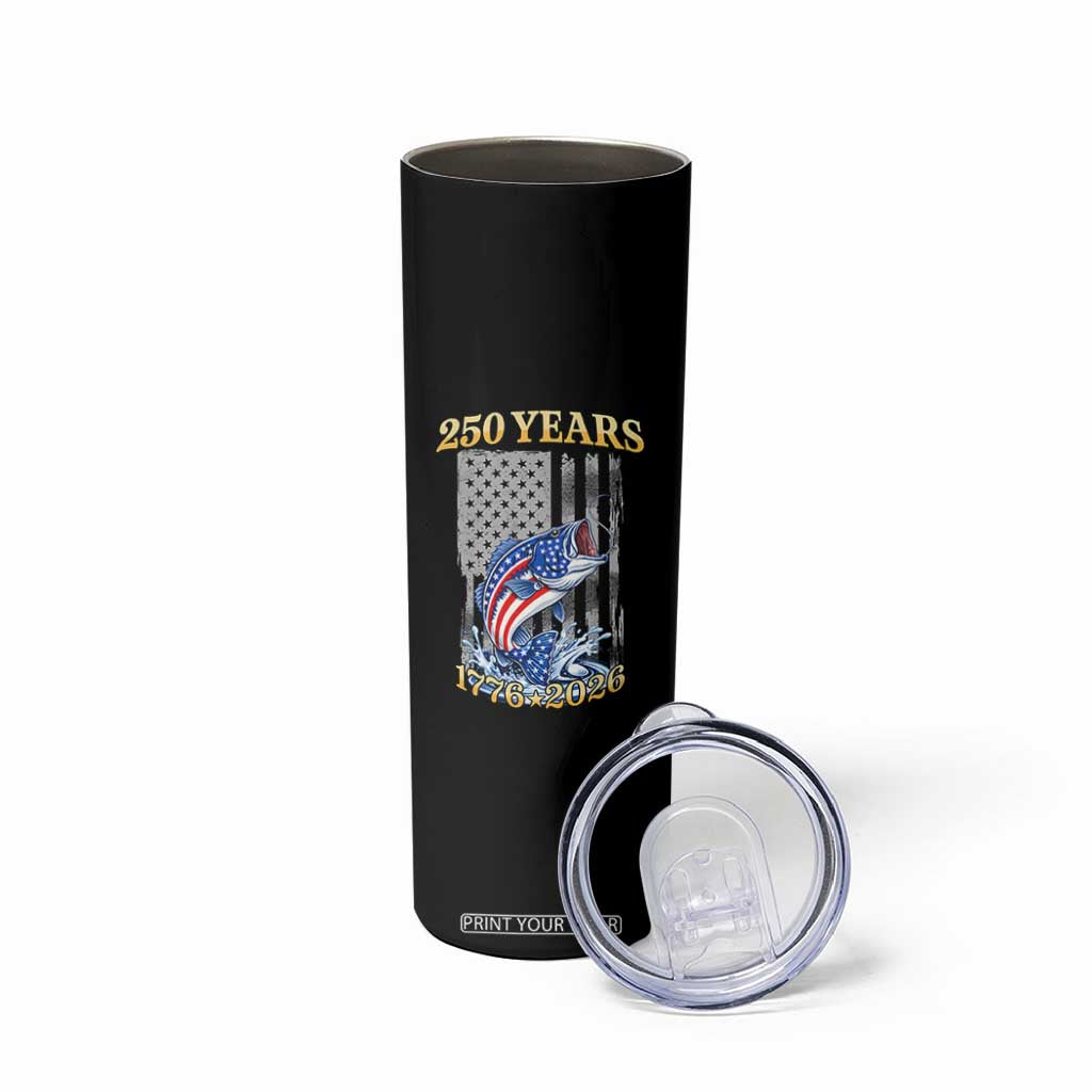America 250th Fishing Skinny Tumbler Patriotic Fisherman American Flag TS14 Print Your Wear