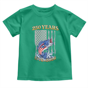 250th Anniversary USA Fishing Toddler T Shirt Patriotic Fisherman American Flag TS14 Irish Green Print Your Wear