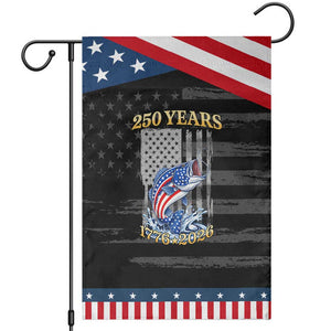 America 250th Fishing Patriotic Garden Flag Patriotic Fisherman American Flag TS14 Distressed Black Blue Print Your Wear