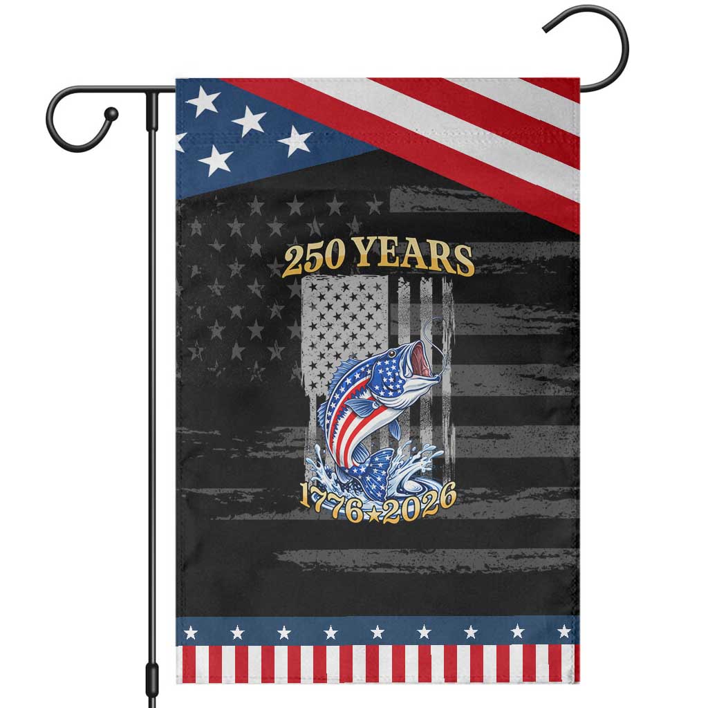 America 250th Fishing Patriotic Garden Flag Patriotic Fisherman American Flag TS14 Distressed Black Blue Print Your Wear