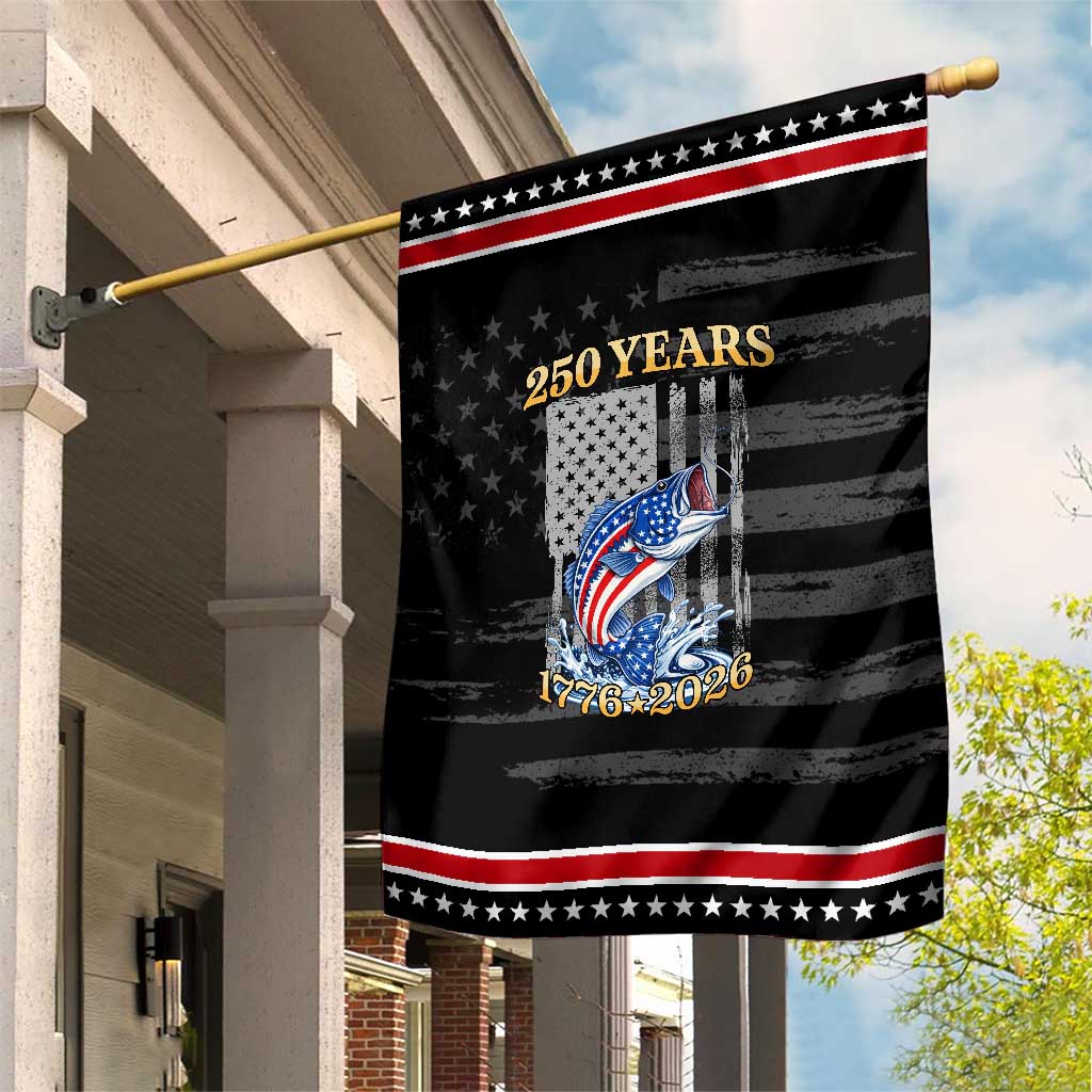 America 250th Fishing Patriotic Garden Flag Patriotic Fisherman American Flag TS14 Distressed Black Red Print Your Wear