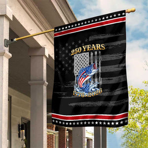 America 250th Fishing Patriotic Garden Flag Patriotic Fisherman American Flag TS14 Distressed Black Red Print Your Wear
