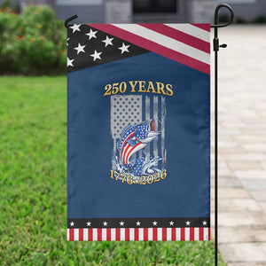 America 250th Fishing Patriotic Garden Flag Patriotic Fisherman American Flag TS14 Classic Blue Black Print Your Wear