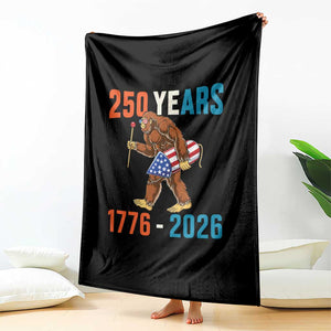 Bigfoot America 250 Throw Blanket Funny Sasquatch American Flag Fireworks Fourth of July TS14 Print Your Wear