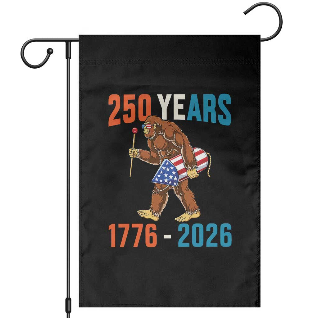 Bigfoot America 250 Garden Flag Funny Sasquatch American Flag Fireworks Fourth of July TS14 Black Print Your Wear