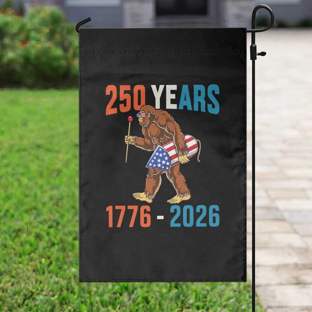 250th Anniversary USA Bigfoot Garden Flag Funny Sasquatch American Flag Fireworks Fourth of July TS14 Print Your Wear
