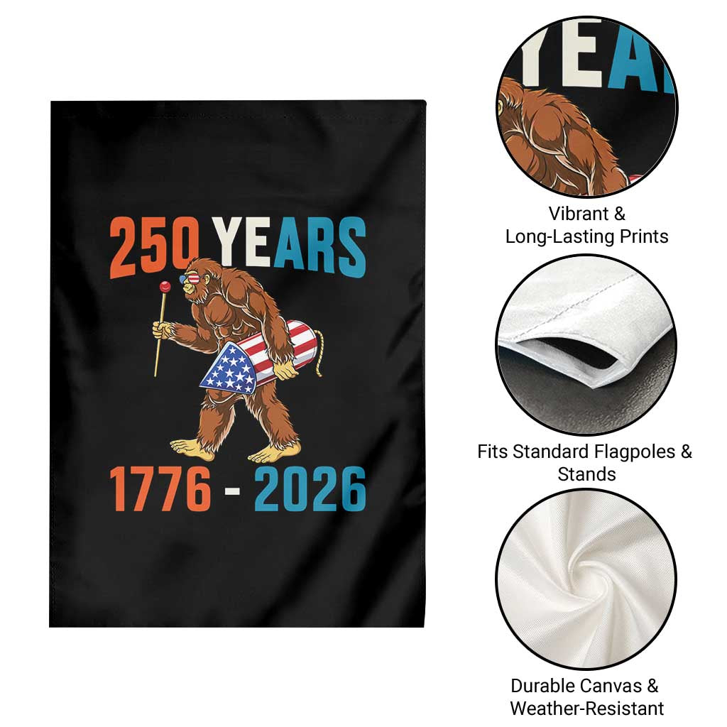 250th Anniversary USA Bigfoot Garden Flag Funny Sasquatch American Flag Fireworks Fourth of July TS14 Print Your Wear