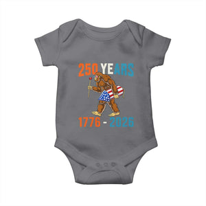 250th Anniversary USA Bigfoot Baby Onesie Funny Sasquatch American Flag Fireworks Fourth of July TS14 Charcoal Print Your Wear