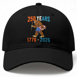 Bigfoot America 250 Baseball Cap Funny Sasquatch American Flag Fireworks Fourth of July TS14 Print Your Wear
