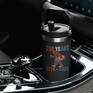 250th Anniversary USA Bigfoot Flip Straw Tumbler Funny Sasquatch American Flag Fireworks Fourth of July TS14 Print Your Wear