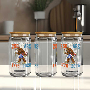 Bigfoot America 250 Glass Can Funny Sasquatch American Flag Fireworks Fourth of July TS14 Print Your Wear