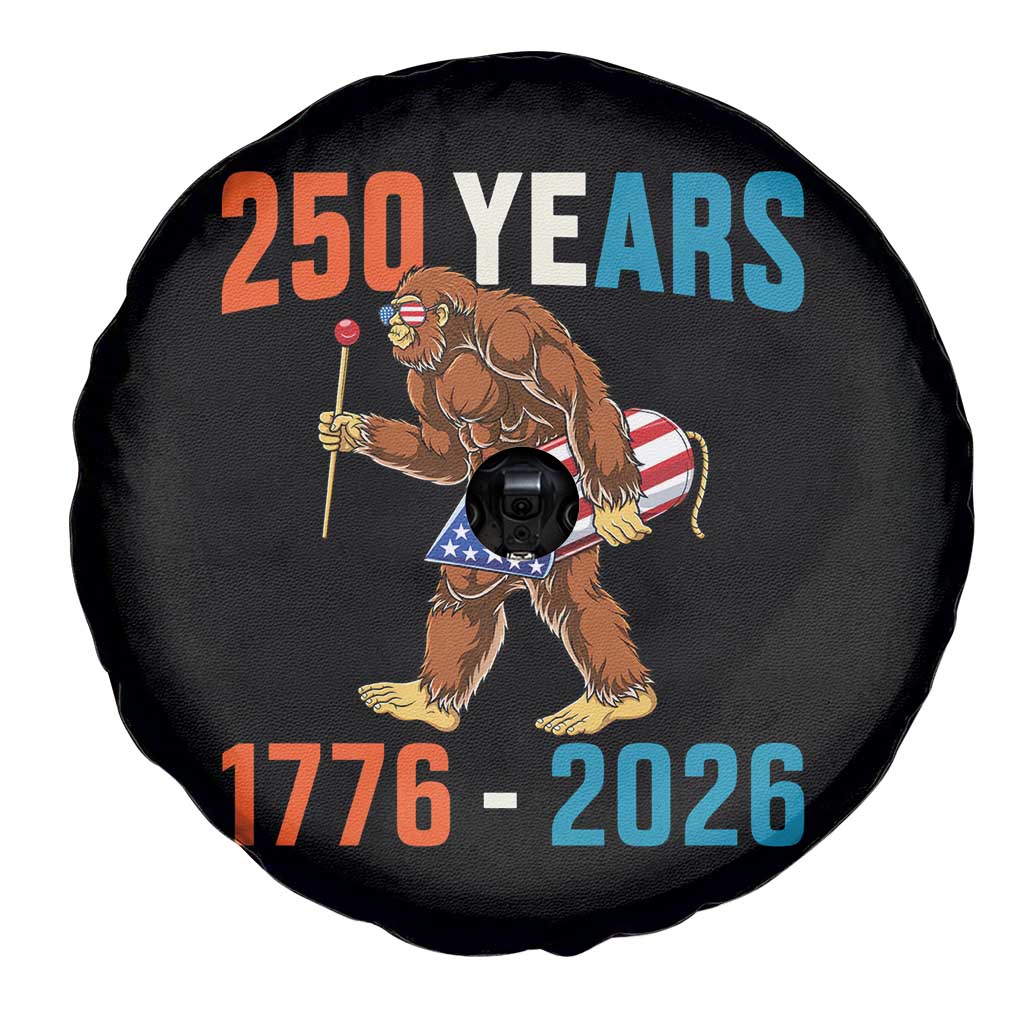 250th Anniversary USA Bigfoot Spare Tire Cover Funny Sasquatch American Flag Fireworks Fourth of July TS14 Print Your Wear