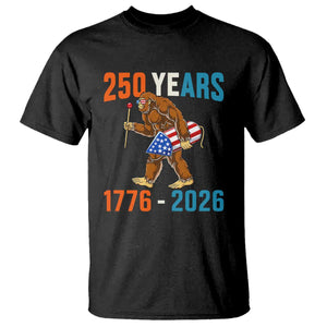 Bigfoot America 250 T Shirt Funny Sasquatch American Flag Fireworks Fourth of July TS14 Black Print Your Wear