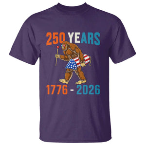 Bigfoot America 250 T Shirt Funny Sasquatch American Flag Fireworks Fourth of July TS14 Purple Print Your Wear