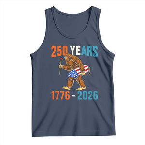 250th Anniversary USA Bigfoot Tank Top Funny Sasquatch American Flag Fireworks Fourth of July TS14 Navy Print Your Wear