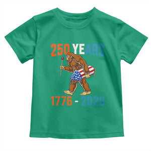 250th Anniversary USA Bigfoot Toddler T Shirt Funny Sasquatch American Flag Fireworks Fourth of July TS14 Irish Green Print Your Wear