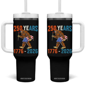 250th Anniversary USA Bigfoot Tumbler With Handle Funny Sasquatch American Flag Fireworks Fourth of July TS14 One Size: 40 oz Black Print Your Wear