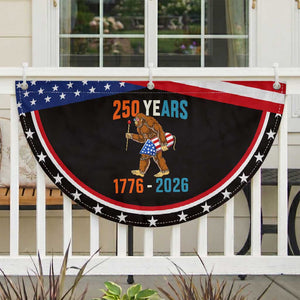 250th Anniversary USA Bigfoot Patriotic Fan Flag Funny Sasquatch American Flag Fireworks Fourth of July