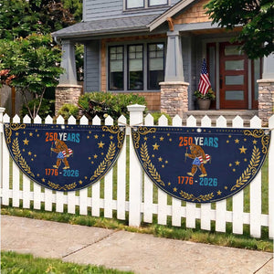 250th Anniversary USA Bigfoot Patriotic Fan Flag Funny Sasquatch American Flag Fireworks Fourth of July