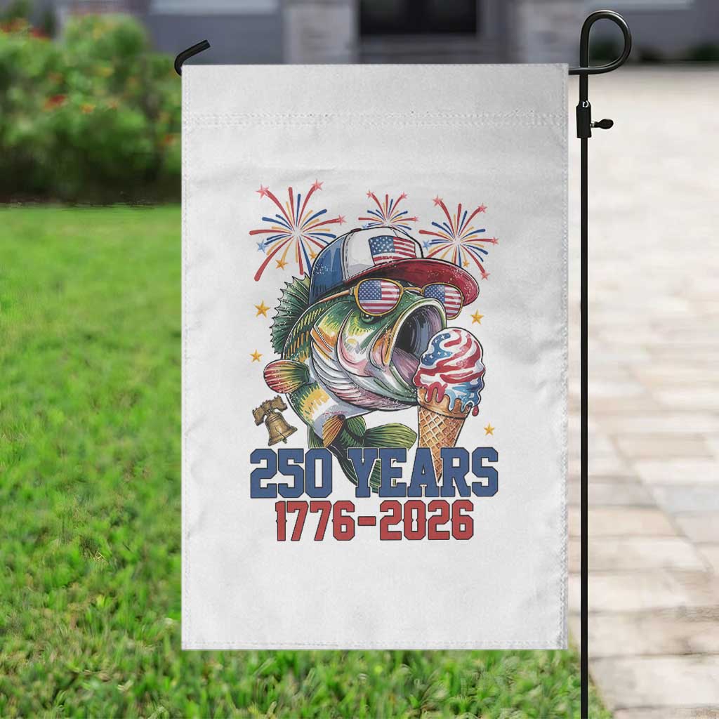 America 250th Fishing Garden Flag Patriotic Bass Fish American Flag TS14 Print Your Wear