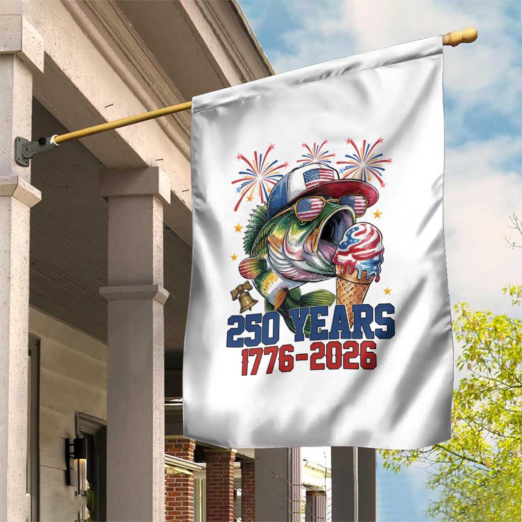 America 250th Fishing Garden Flag Patriotic Bass Fish American Flag TS14 Print Your Wear