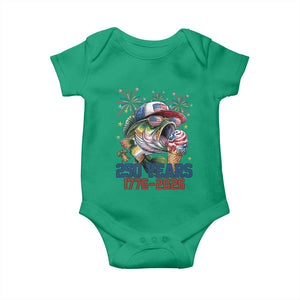 America 250th Fishing Baby Onesie Patriotic Bass Fish American Flag TS14 Irish Green Print Your Wear