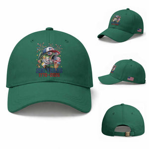 America 250th Fishing Baseball Cap Patriotic Bass Fish American Flag TS14 Baseball Cap Universal Fit Irish Green Print Your Wear