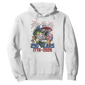 America 250th Fishing Hoodie Patriotic Bass Fish American Flag TS14 White Print Your Wear