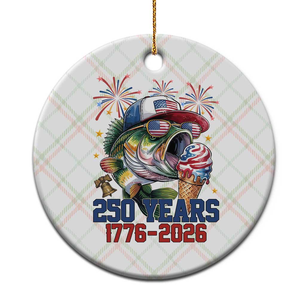 America 250th Fishing Ceramic Ornament Patriotic Bass Fish American Flag TS14 1pc Christmas Plaid Print Your Wear