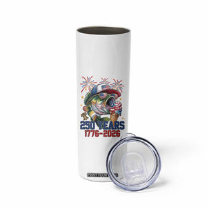 America 250th Fishing Skinny Tumbler Patriotic Bass Fish American Flag TS14 Print Your Wear