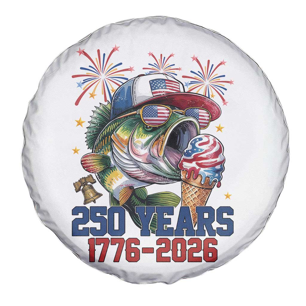 America 250th Fishing Spare Tire Cover Patriotic Bass Fish American Flag TS14 Print Your Wear