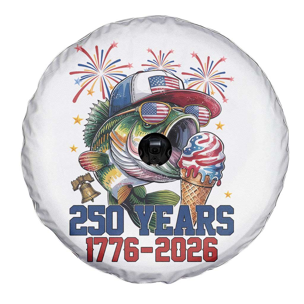 America 250th Fishing Spare Tire Cover Patriotic Bass Fish American Flag TS14 Print Your Wear