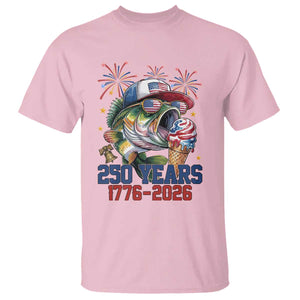 America 250th Fishing T Shirt Patriotic Bass Fish American Flag TS14 Light Pink Print Your Wear
